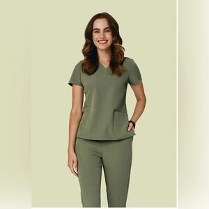 Sage Green Mandala Scrubs Set Size XL High Waist Petite